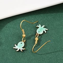 Серьги-подвески из нержавеющей стали 304 серии Ocean EJEW-K017-01D-G