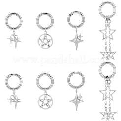 8 Stück 4 Stile Stern Messing & Legierung Schuh Charms&nbsp;HJEW-BM0001-04