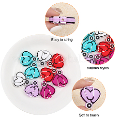 10шт 5 цвета силиконовые бусины SIL-CA0001-93