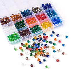 450шт 15 цвета гальванические стеклянные бусины EGLA-TA0001-93