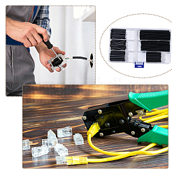 PE熱収縮チューブ127個  電線保護具  ブラック  40.5~85x3~22x2~4.5mm&nbsp;FIND-WH20007-81A