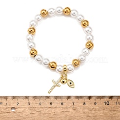 Латунь браслеты простирания BJEW-C098-07A