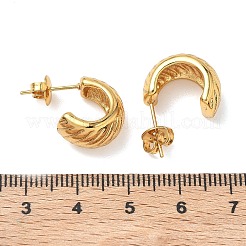Strukturierte Ohrstecker mit dem Buchstaben C aus Edelstahl 304 für Damen&nbsp;EJEW-K333-11G