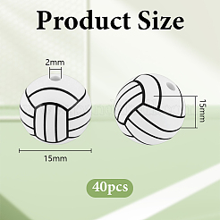 40 pezzo di perline focali in silicone rotonde stampate&nbsp;SIL-OC0001-24D