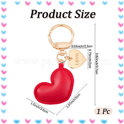 1шт брелок в форме сердца из искусственной кожи&nbsp;KEYC-CL0001-14D