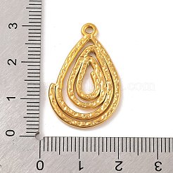 イオンプレーティング（IP）304ステンレスペンダント  18KGP本金メッキ  ティアドロップ  28.5x18.5x1.5mm  穴：1.6mm&nbsp;STAS-N103-162A-G