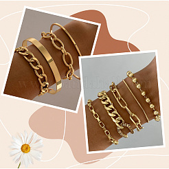 2 ensemble de 2 bracelets et joncs en alliage pour femmes&nbsp;BJEW-SP0001-34B