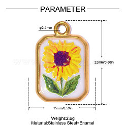 Pendentifs en acier inoxydable 304 imprimé avec émail&nbsp;SA-OY002-80G