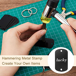 空白のアルミコネクタチャーム30個  オーバル  DIYドッグタグ用  電気泳動黒  50x29x1mm  穴：3.2mm&nbsp;FIND-BC0003-71EB
