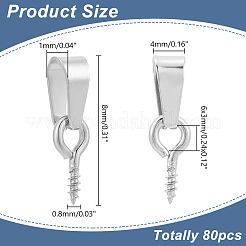 20 шт. 201 нержавеющая сталь винт-рым-шпилька скоба STAS-LP0001-21