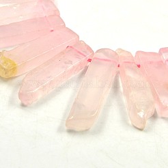 Неравномерная полоса натуральный розовый кварц градуированные бусины нити G-P064-13