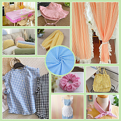 Хлопчатобумажная ткань с рисунком тартан&nbsp;DIY-WH0591-273D