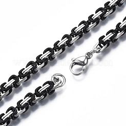 Двухцветные браслеты-цепочки из нержавеющей стали 201 с византийским узором&nbsp;BJEW-S057-86B-01