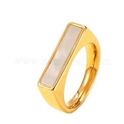 Fingerringe aus Edelstahl 304 mit Muschelmuster für Damen&nbsp;WG81AE1-04