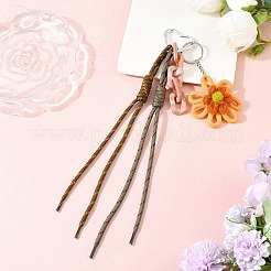 Подвесные украшения ручной работы из полиэстерового шнура и цветочных нитей&nbsp;HJEW-JM04422-03