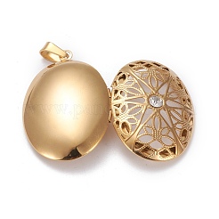 Подвески-медальоны из нержавеющей стали 304 со стразами STAS-K197-10G