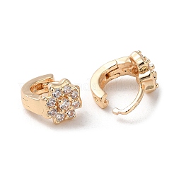 Серьги-кольца из латуни с микропаве из кубического циркония&nbsp;LS-EJEW-P238-27KCG