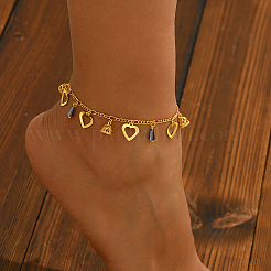 Элегантные латунные полые сердца и пластиковые синие граненые конусные браслеты для женщин для отдыха и повседневной носки DO5106