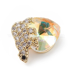 Настоящие 18-каратные позолоченные подвески из латуни с микропаве из прозрачного кубического циркония KK-C015-06G-05