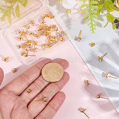 Латунные серьги-гвоздики из циркония&nbsp;KK-BBC0022-24