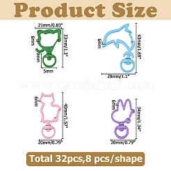 32 шт. 4 стиля поворотных застежек из цинкового сплава с эмалевым покрытием FIND-HS0002-01