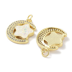 Латунные микропаве прозрачные подвески с фианитом&nbsp;KK-L213-046G