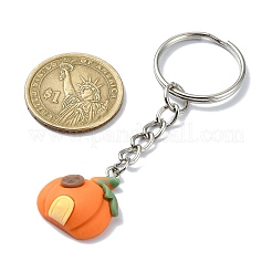 合金と樹脂のペンダントキーホルダー  ハロウィーンの鍵吊り飾り  カボチャ  プラチナ  7.8cm&nbsp;KEYC-JKC00894
