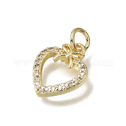 Breloques en laiton zircon cubique transparent&nbsp;CU-L001-19G-03