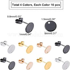 Accesorios para pendientes de botón de acero inoxidable 304 con revestimiento al vacío de PVD&nbsp;STAS-UN0012-61A
