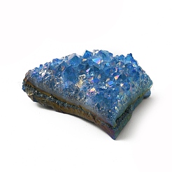 Нерегулярные гальванические украшения для дома из натурального кристалла кварца друзы DJEW-WH0039-30