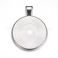 Плоские круглые сеттинги сплава кулон кабошон PALLOY-A15654-N