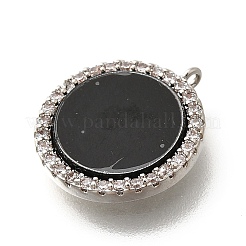 Подвески из латуни с микропаве из кубических цирконий и акрила&nbsp;KK-Q035-02P