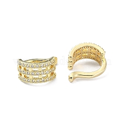 Orecchino a polsino con micro pavé di zirconi cubici placcati in ottone&nbsp;EJEW-C086-12G