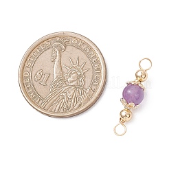 9 шт. 9-цветные подвески-соединители из натуральных и синтетических смешанных драгоценных камней круглой формы&nbsp;PALLOY-JF04755