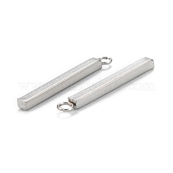 変色しにくい304ステンレススチールペンダント  直方体の  ステンレス鋼色  23x3x2mm  穴：1.8mm&nbsp;STAS-Z034-17K-P