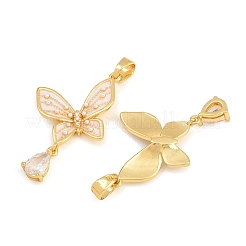 Pendentifs en laiton zircon cubique transparent&nbsp;CU-CBA765C-25G-01