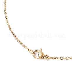 Collane con catena in acciaio inossidabile 304 con ciondolo a forma di stella con perline di vetro fatte a mano per donna&nbsp;NJEW-MZ00118-03