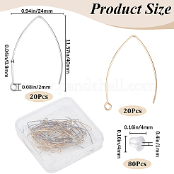 40 шт. 2-х цветные крючки для сережек из нержавеющей стали 304 STAS-SP0001-41