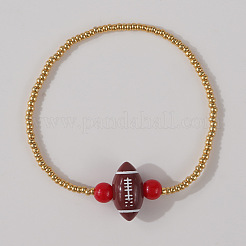 Браслеты из стеклянного бисера и регбийных бусин&nbsp;HT0331