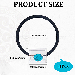 3 шт. резинки для волос из искусственного сплава и смолы цвета бирюзы&nbsp;OHAR-CY0001-09