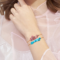 19шт. 19 стиля браслетов из плетеных бусин из натуральных и синтетических смешанных драгоценных камней и стеклянной крошки для женщин BJEW-AN0001-43