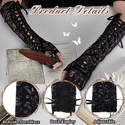 Ärmelhandschuhe aus Polyester-Tüllspitze&nbsp;AJEW-WH0596-073B