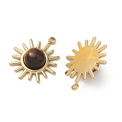 Pendentifs en œil de tigre naturel&nbsp;STAS-G397-03G-03