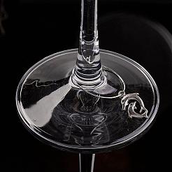 合金ワイングラスチャーム  真鍮のフープと  混合図形  アンティークシルバー  30mm  6個/セット&nbsp;AJEW-JO00157