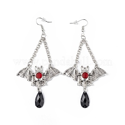 Пластиковая летучая мышь с каплевидным ожерельем и серьгами с подвесками SJEW-G081-01AS