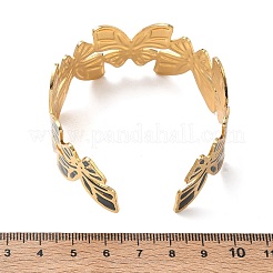 304 Edelstahl Emaille Manschette Armreifen für Damen&nbsp;SA-CBAFD7D-01G