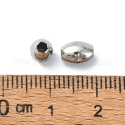 変色しにくい316ステンレススチールビーズ  星と楕円  ステンレス鋼色  7x5mm  穴：2mm&nbsp;LS-STAS-H191-06P