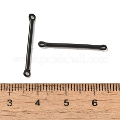 304ステンレススチールリンク  バーコネクタチャーム  ブラック  25x2.5x1.5mm  穴：1.4mm&nbsp;STAS-Q323-05C-EB