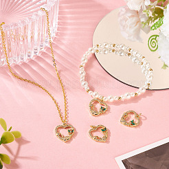 2шт латунные подвески с микропаве и кубическим цирконием&nbsp;KK-TA0002-78A-G