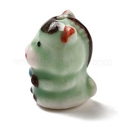 手作りの陶器ビーズ  手描きの陶器ビーズ  動物  牛  18x12x14mm  穴：1.4~3mm&nbsp;PORC-Q003-01B